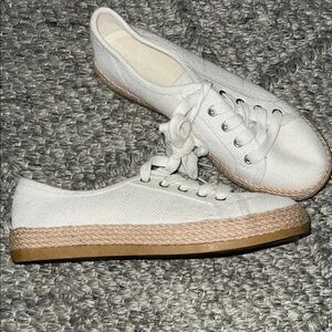 Tommy Bahama Galana White Canvas & Twine Espadrille Sneakers 8.5